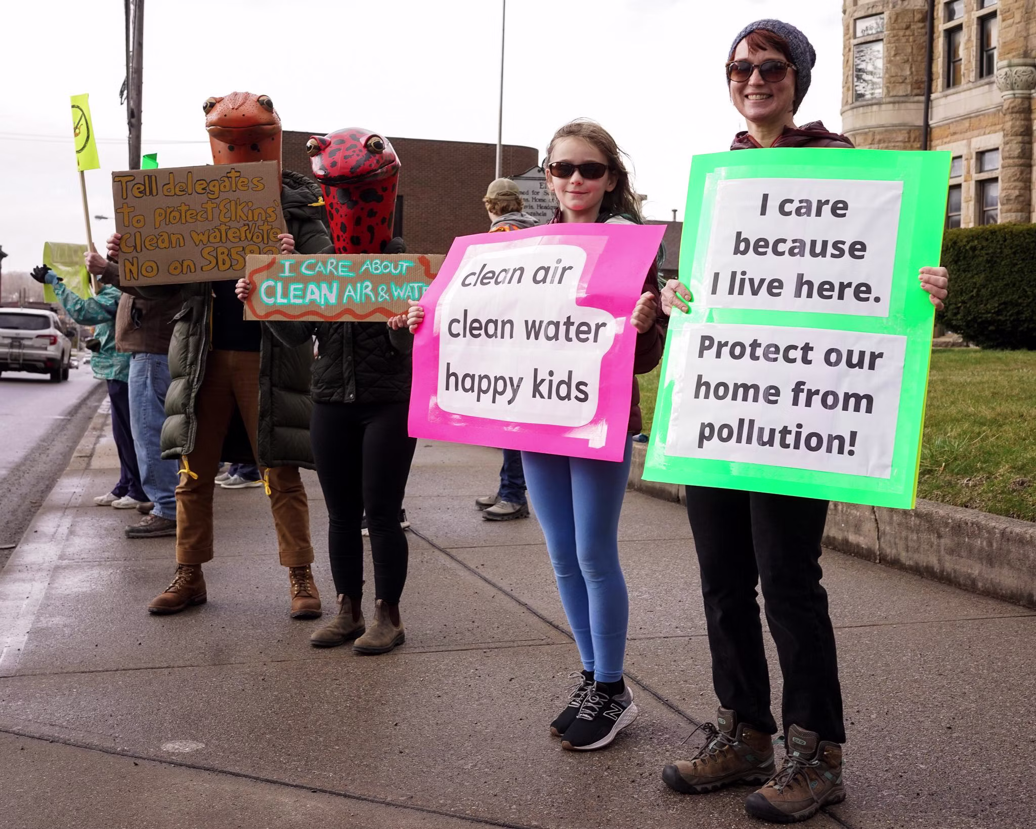 A crowd gathered in support